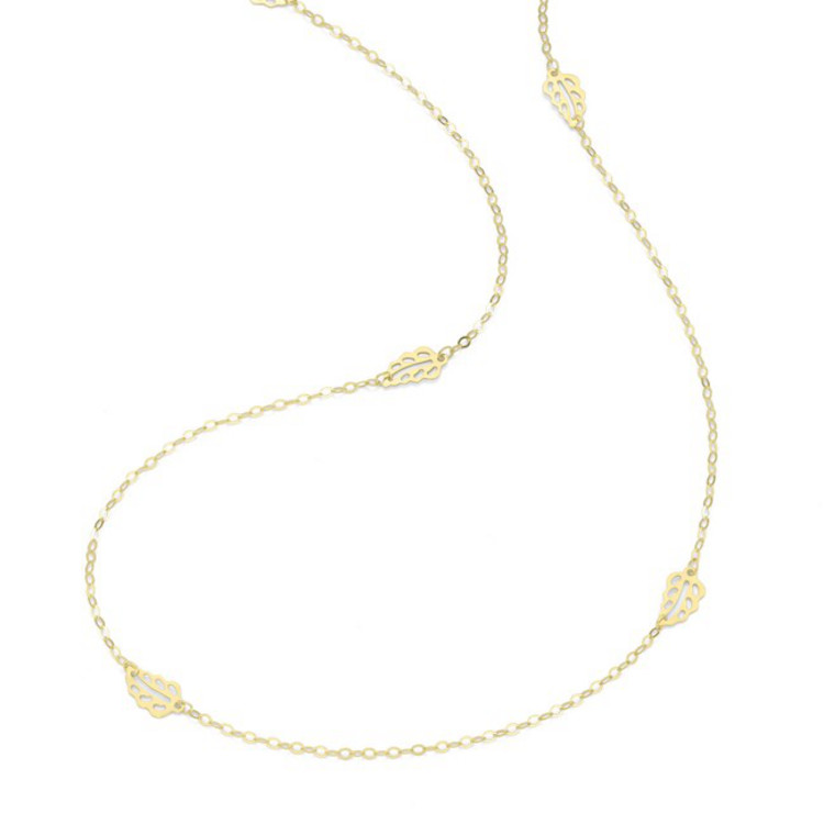 Halskette 90 cm - Gold 375 9K - Acht Blüten