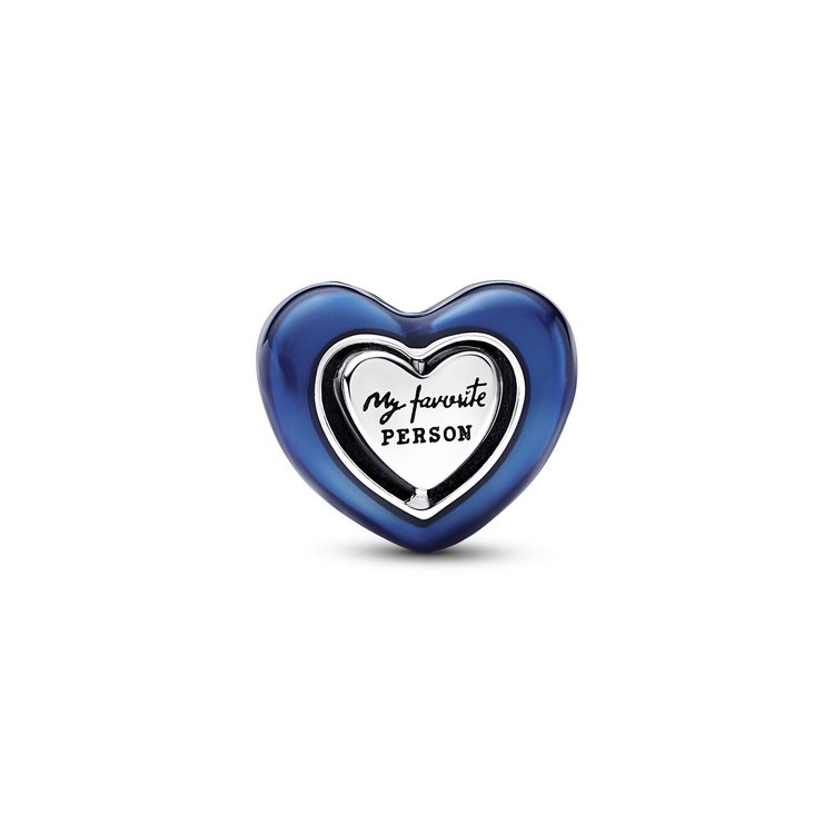 Bead - Silber - Charm Blaues Herz