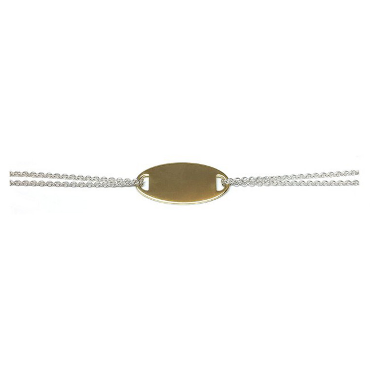 Halskette 43 cm - Sterlingsilber - Gravurplatte