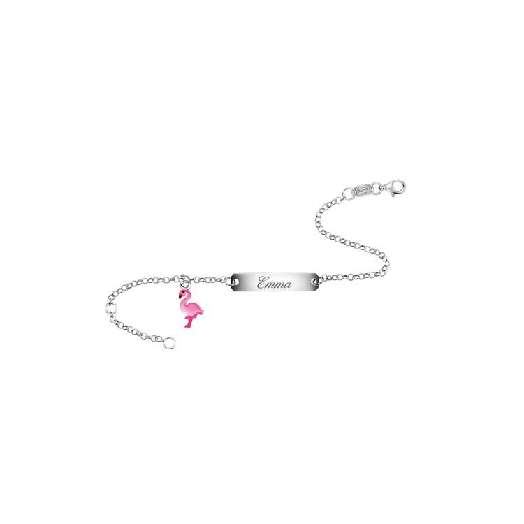 Armkette - Silber - Schildarmband Flamingo