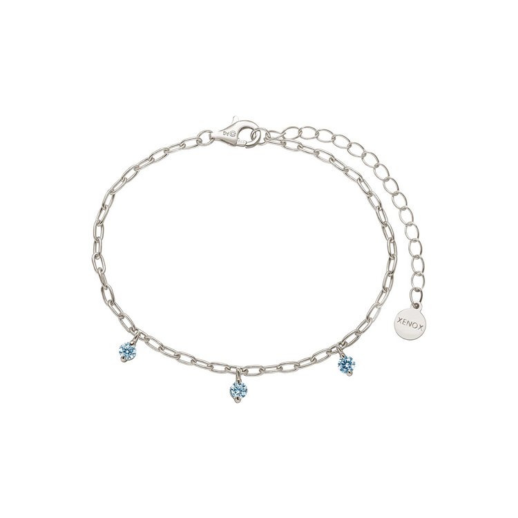 Armkette - Silber - 3 hängende Steine blau