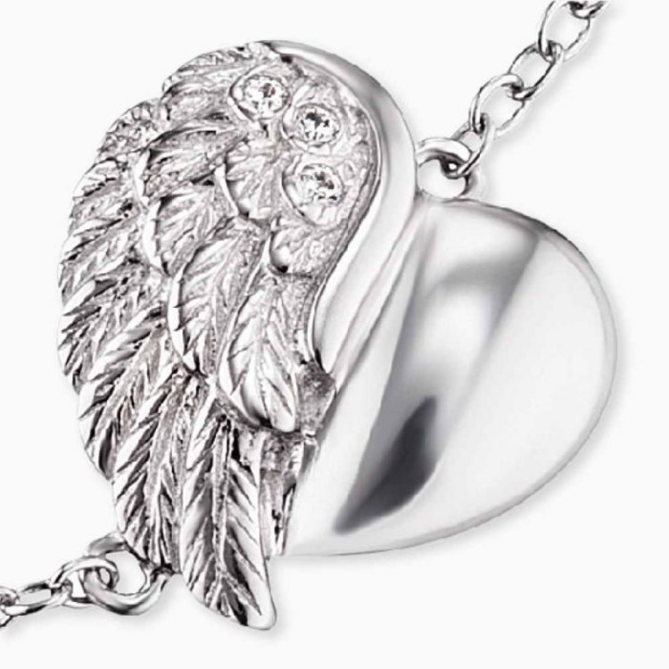 Armkette - Silber - Herz und Flügel