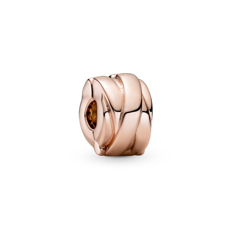 Bead - rosévergoldet - Clip Charm Polierte Bänder