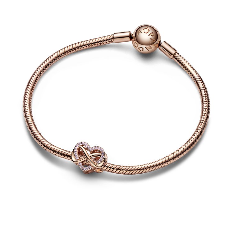 Bead - Pandora Rose - Charm Infinity Herz Rosé