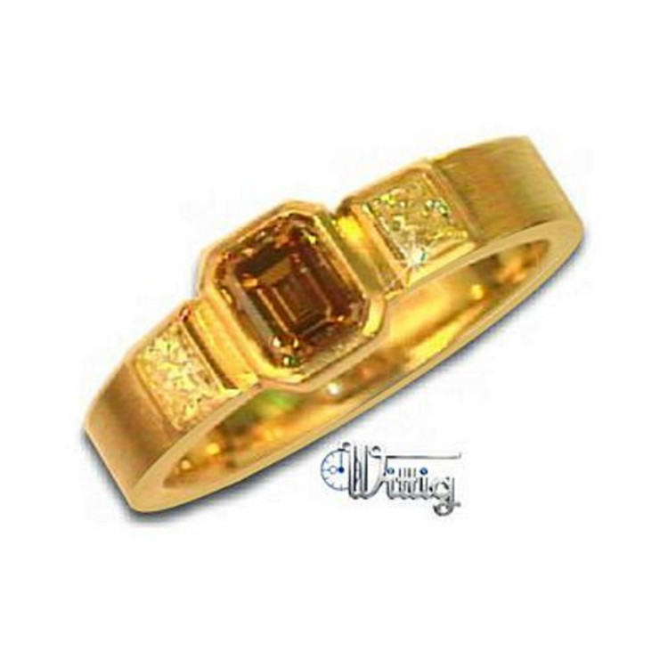 Ring 55 - Gelbgold 750 -  Diamant 0,335ct - Unikat