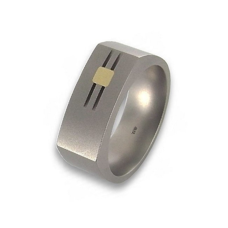 Ring 62 - bicolor - Titan Gold 585 14K
