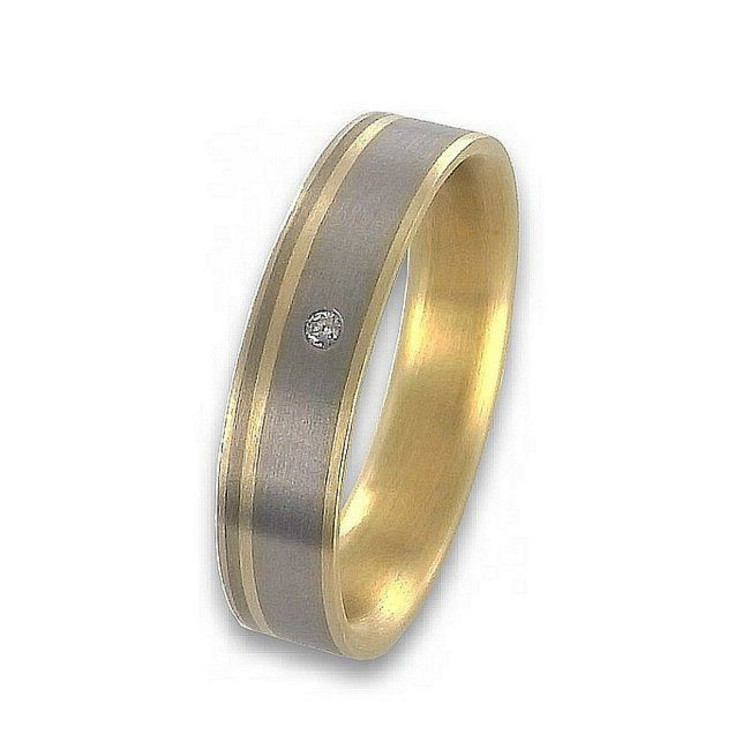 Ring 56 - Titan Feingold Brillant 0,02ct - bicolor