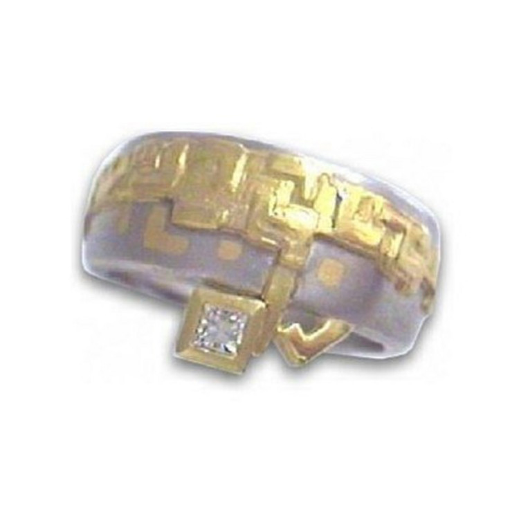 Ring 52 - bicolor - Palladium 950 Gold Brillant