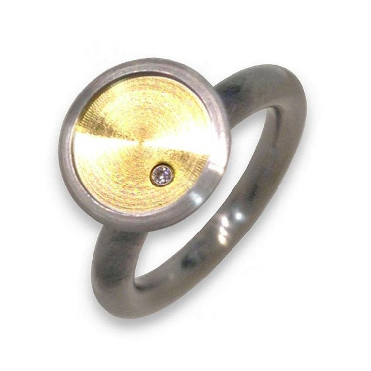 Ring 54 - bicolor - Edelstahl Zirkonia