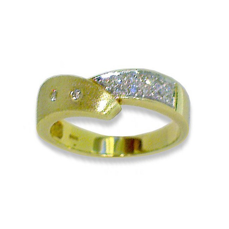 Ring 55 - golden - Gold 585 14K Brillanten 0,15ct