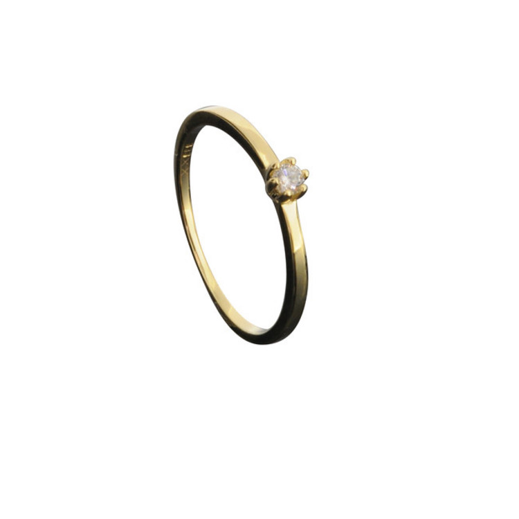 Ring 50 - goldfarben - Gold 333 8K Zirkonia