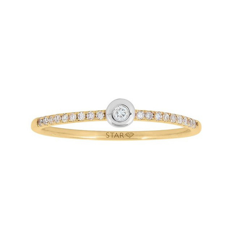 Ring 55 - bicolor - Gold 585 14K Diamant