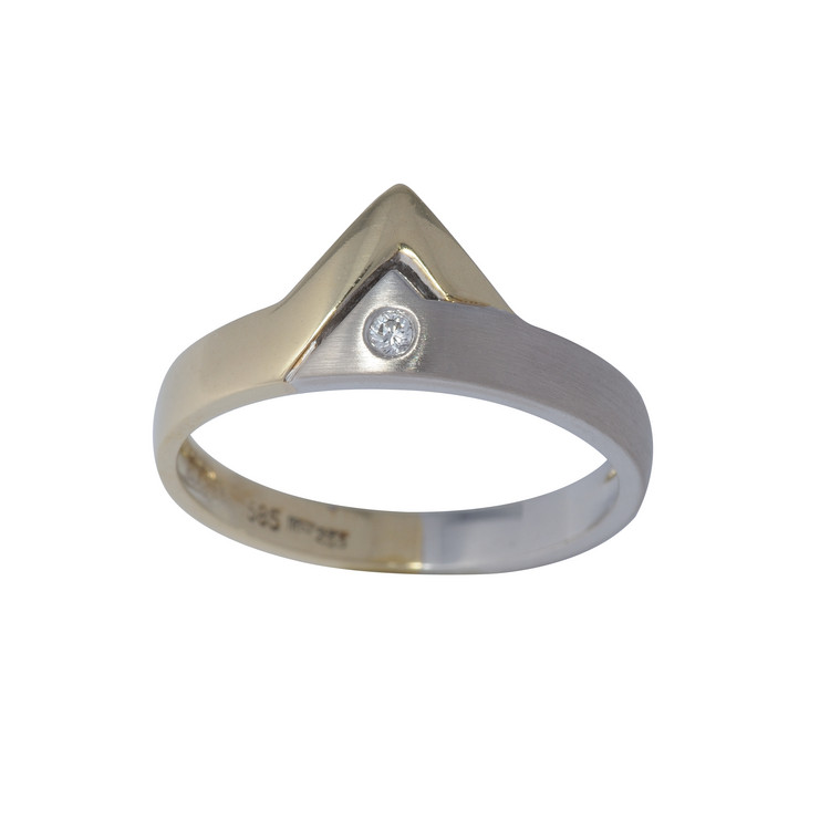 Ring - bicolor - Gold 585 14K Brillant 0,03ct