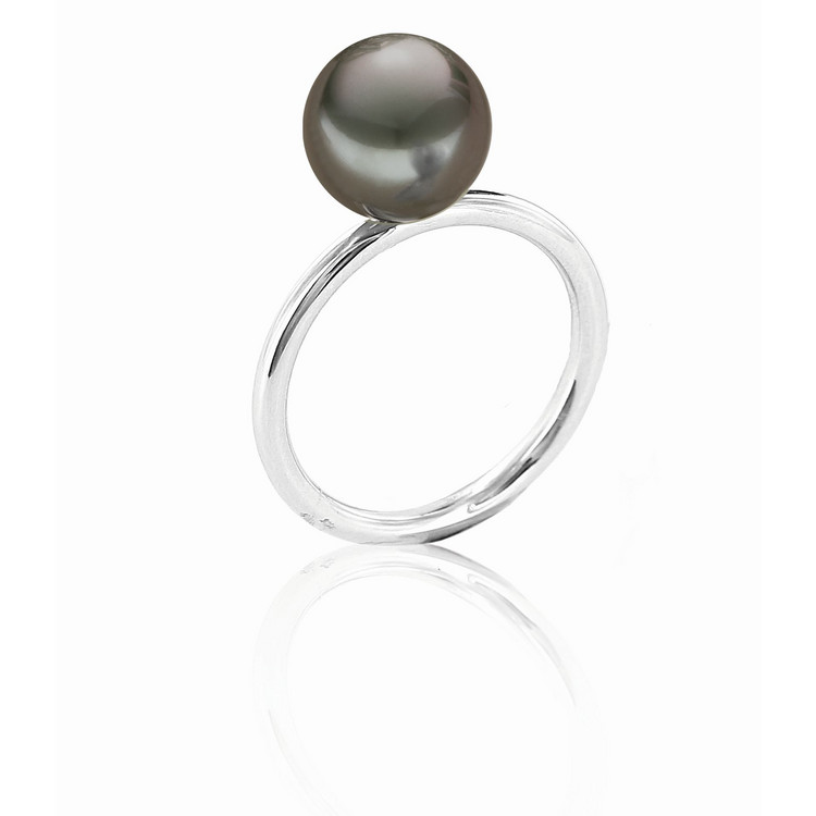 Ring 54 -Silber - Sterlingsilber Tahitiperle grau