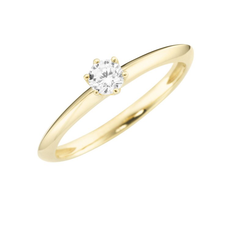 Ring 58 - Gelbgold 375 - Solitaire Zirkonia