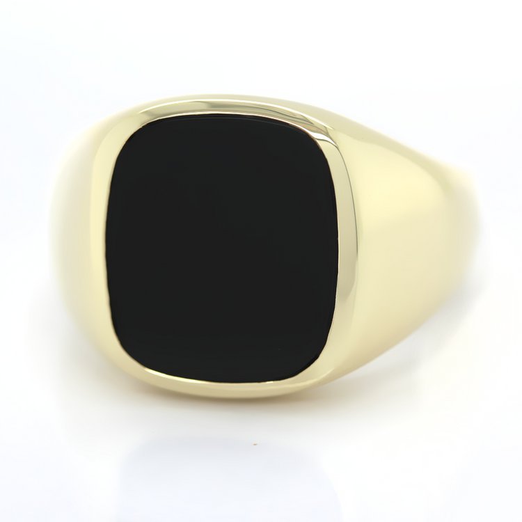 Ring 64 - Gold 333 8K - Siegelring - Onyx