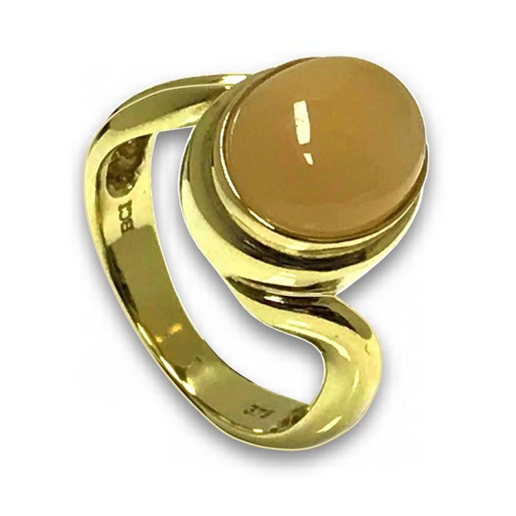 Ring 58 - Gelbgold 375 - Mondstein - Unikat