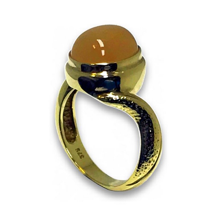 Ring 58 - Gelbgold 375 - Mondstein - Unikat