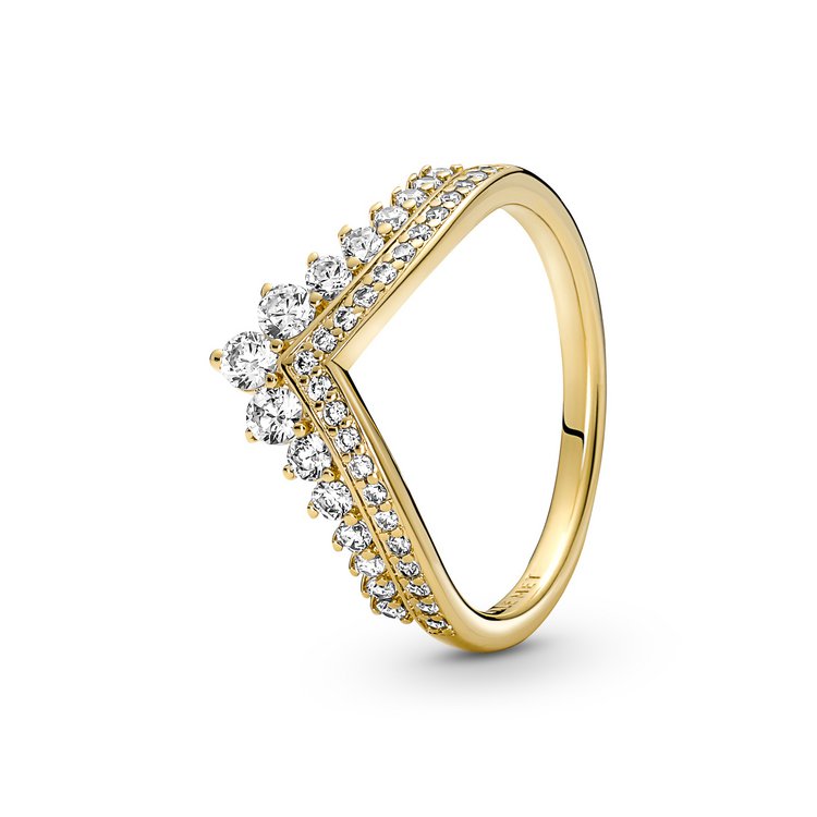 Ring 60 - vergoldet - Diadem Wishbone