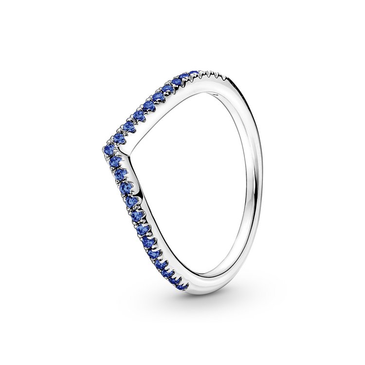 Ring 52 - Silber - Wishbone Blau