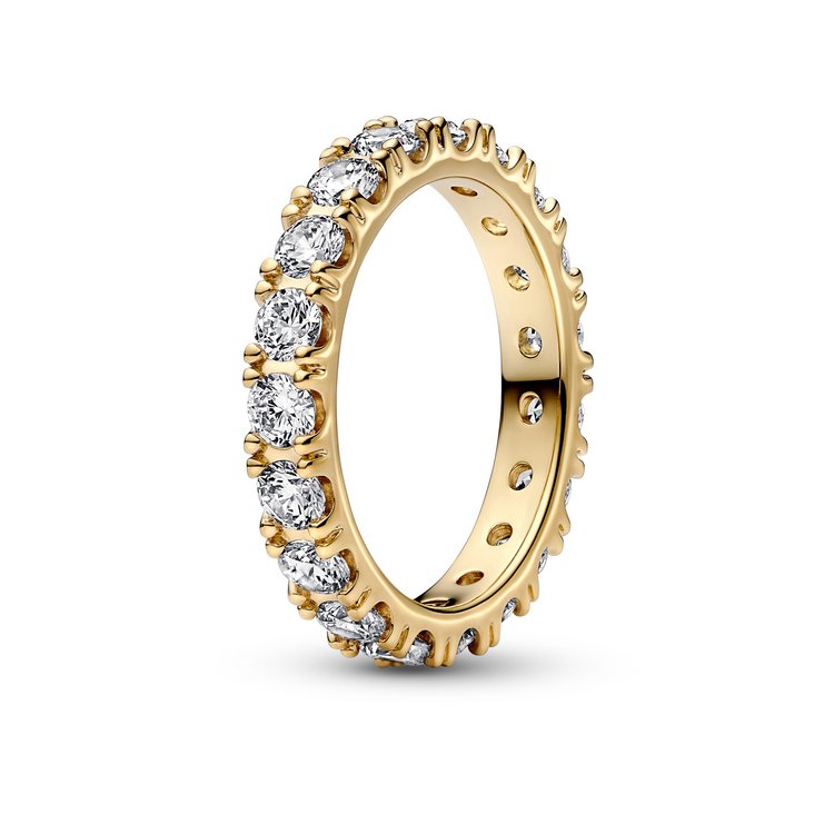 Ring 52 - vergoldet - Memoire Ring Zirkonia