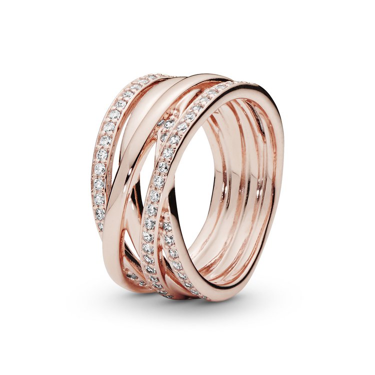 Ring 62 - Pandora Rose - Funkelnde Bänder Ring