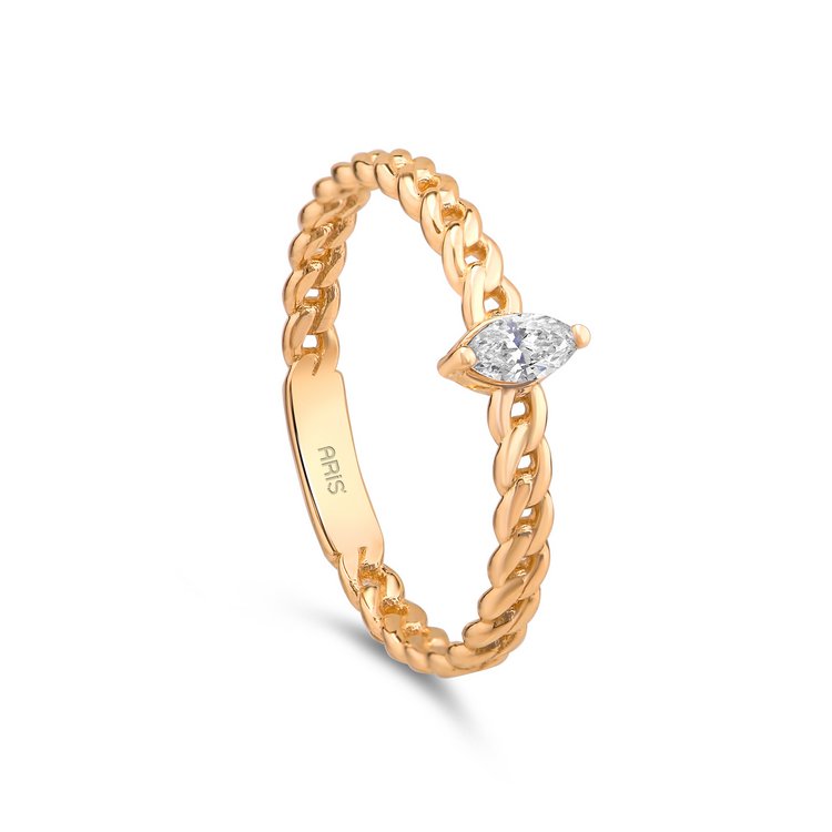 Ring 53 - Roségold 585 14K - Diamant 0,10ct