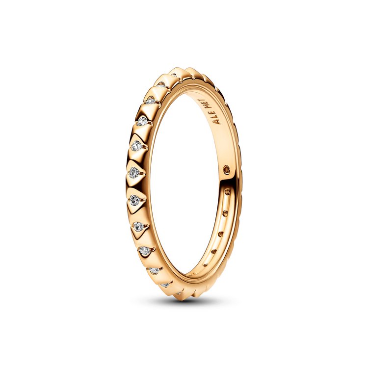 Ring 60 - Vergoldet - Pyramiden Ring