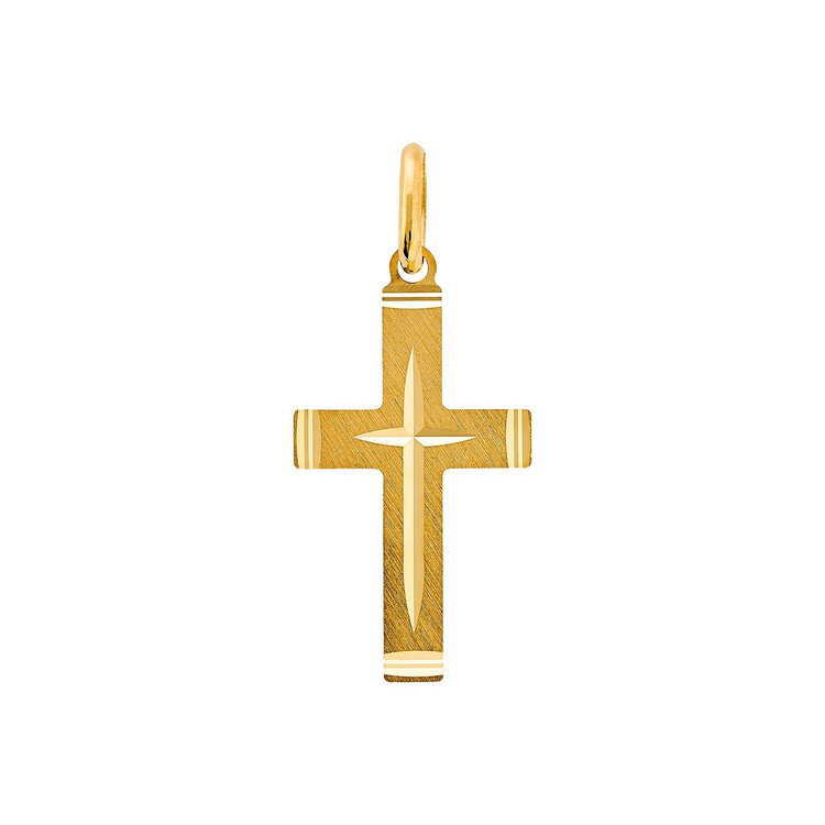 Anhänger - Gold 375 - Kreuz mit Gravur