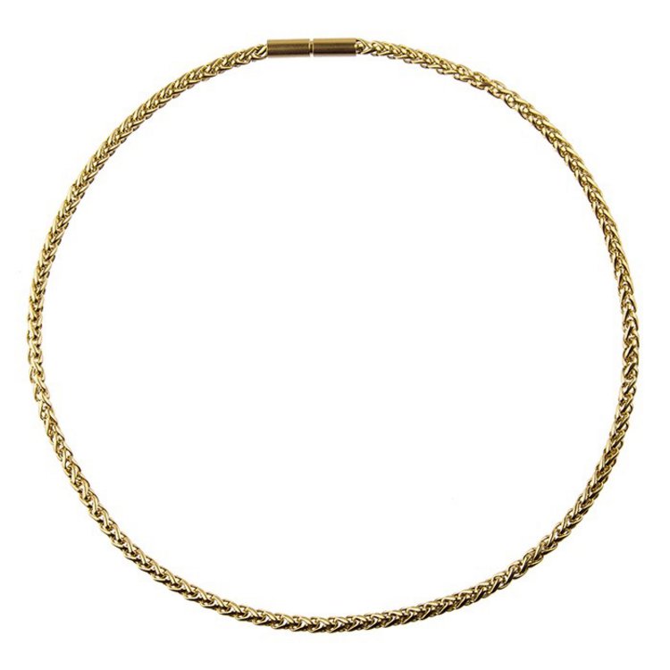 Halskette 38-60 cm - Edelstahl - Zopfmuster