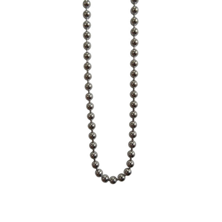 Halskette 60 cm - Edelstahl - Kugel - grau