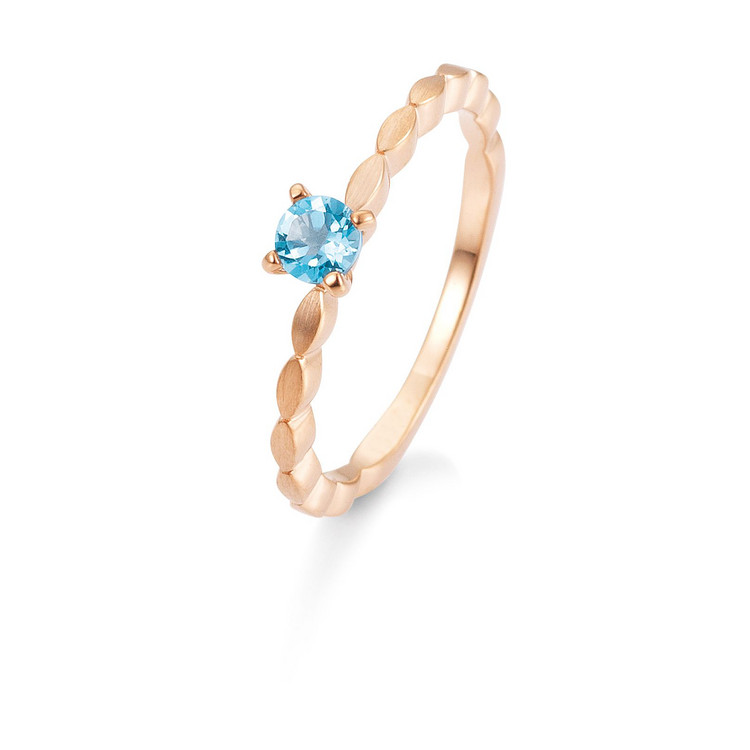 Ring - Rotgold 585 - Edeltopas Swiss blue
