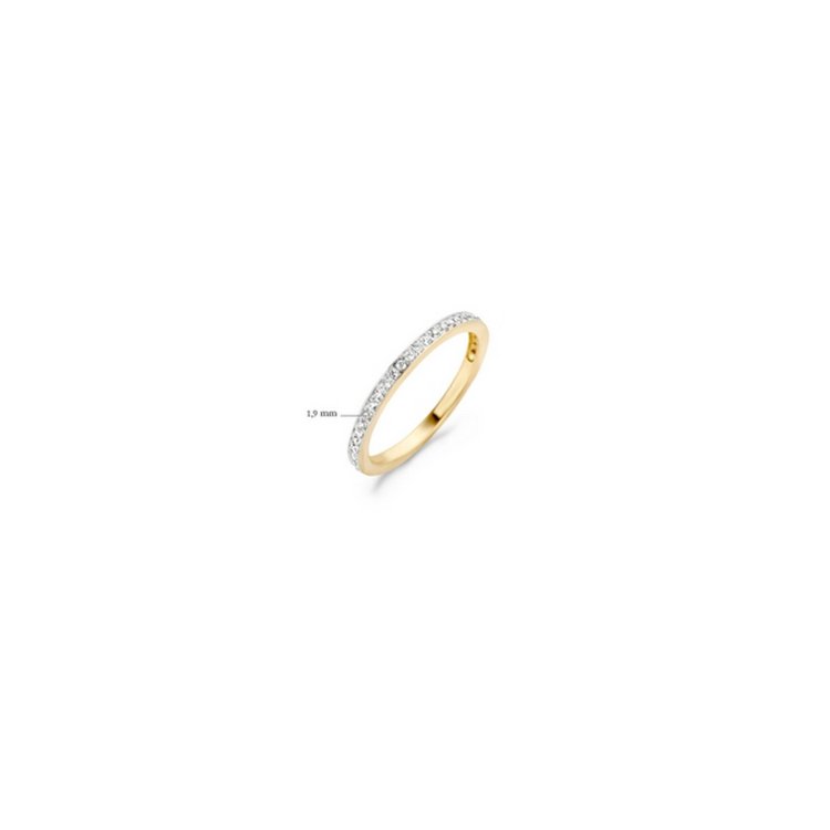 Ring 52 - Gold 585 14K -bicolor - Memoire-Zirkonia