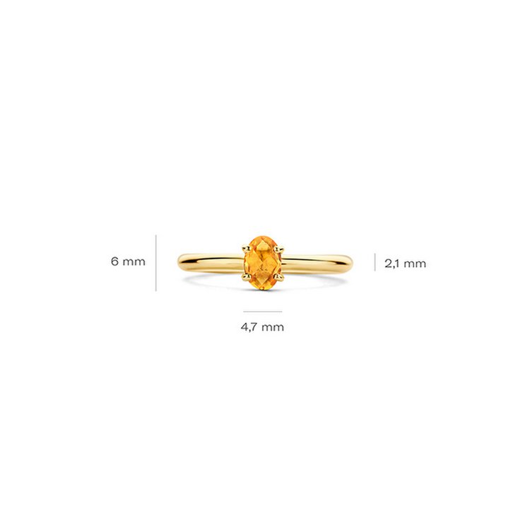 Ring 60 - Gold 585 14K  - Citrin - Gelb