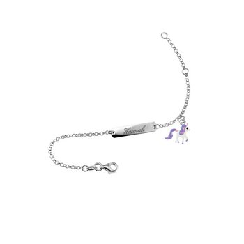 Armkette - Silber - Schildarmband Einhorn