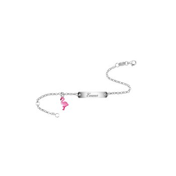 Armkette - Silber - Schildarmband Flamingo