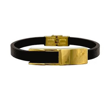Armband - Across - Leder braun gold