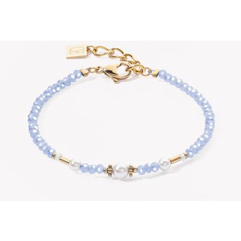 Armband - Edelstahl - Steine hellblau - Perlen