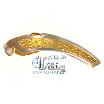 Brosche - Gold 950 Palladium Opal - Unikat - gold