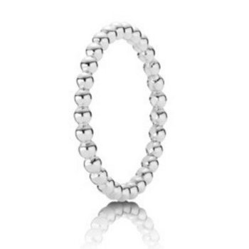 Ring 60 - Sterlingsilber - Metallperlen Ring