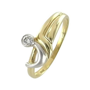Ring 64 - Gold 585 - bicolor - Brillant 0,12ct