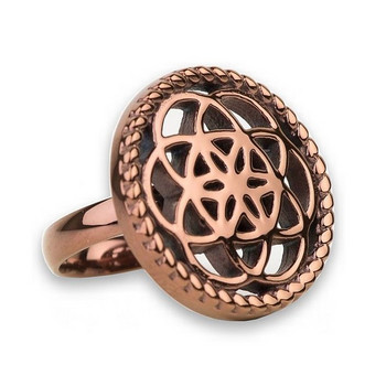 Ring 54 - bronze - Edelstahl - Motiv Blume