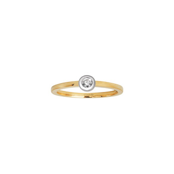 Ring 54 - bicolor - Gold 585 14K Diamant 0,05ct