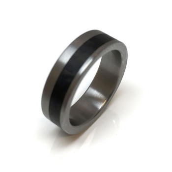 Ring 55 - schwarz/silberfarben - Edelstahl Carbon