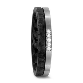 Ring - Carbon Titan - Brillant - schwarz silber
