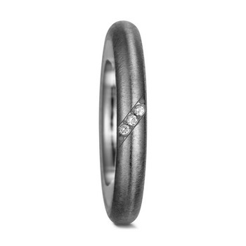Ring - Tantal 4mm - Brillanten - grau anthrazit
