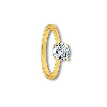 Ring 56 - Gelbgold 333 - Solitaire Zirkonia groß