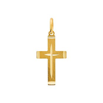 Anhänger - Gold 375 - Kreuz mit Gravur