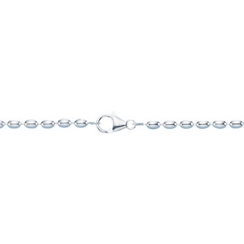 Halskette 50 cm - Edelstahl - Olive - silberfarben