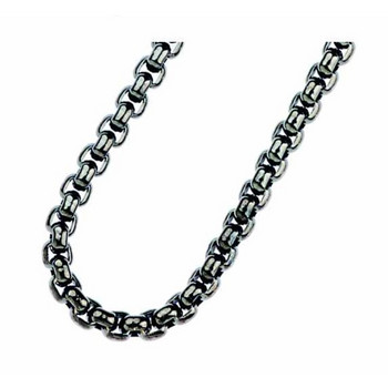 Halskette 90 cm - Edelstahl - Venezianer - grau